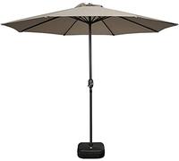 QYYZTQY 2.7M Iron Garden Sun Shade Patio, Parasol Base, with Handle Crank Outdoor Umbrella Canopy, Wine Red, Green, Off White, (Khaki 270cm)