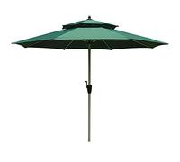 QYYZTQY 2.7m Outdoor Beach Double-Top Rainproof Big Sun Umbrella, Aluminum Pole, 220g Polyester Cloth, Round Garden Parasol, Except The Base