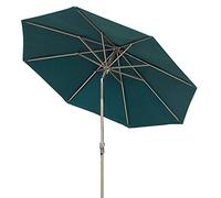 QYYZTQY 2.7M Patio Umbrella Table with Tilt Crank Handle Ribs, Outdoor Garden Parasol for Deck/Backyard/Pool,2 White (3 Dark Green)