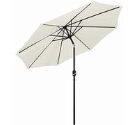 QYYZTQY 2.7M Patio with Tilt Crank Handle Ribs, Umbrella Table Outdoor Garden Parasol for Deck/Backyard/Pool,1 Dark Green (2 White)