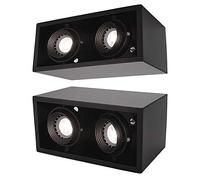 QYYZTQY 2-Pack Black Rectangular Ceiling Spot Light Mount Lighting Angle Adjustable Wall Spotlight with 2-Lights, Directional Lamps for Staircase Hallway Home Office Commerc (Color : 6000k)