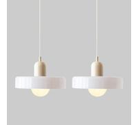 QYYZTQY 2 Pack Glass Pendant Lights Kitchen Island Lighting Fixture Nordic Round Hanging Ceiling Lamp Suspended Light for Bedroom Bedside Living Room Dining Table Lamps