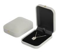 QYYZTQY 2 Pieces Velvet Gift Holder Box Necklace Pendant Bracelet, Small Jewelry Storage Display Case for Christmas Wedding Proposal Birthday Valentine's Day (Grey)