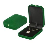 QYYZTQY 2 Pieces Velvet Gift Holder Box Necklace Pendant Bracelet, Small Jewelry Storage Display Case for Christmas Wedding Proposal Birthday Valentine's Day (Green)