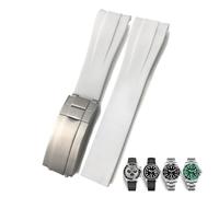 QYYZTQY 20mm 21mm Curved End Rubber Watchband Suitable for GMT Deep Sea Dweller Explorer 2 Silicone Watch Strap