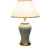 QYYZTQY 23.6” Farmhouse Ceramic Table Lamp,Gold Base,Chinese styleDesk Lamp Cottage Bedside Desk Nightstand Table Lamp for Bedroom,Living Room,Family Room, Office