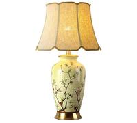 QYYZTQY 27" Porcelain Ginger Jar Table Lamp Extra Large Ceramic Table Lamp for Living Room Green Bird Flower Bedside Nightstand Lamp French Country Entry Lamp for Bedroom Farmhouse Home Office