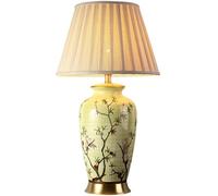 QYYZTQY 27" Porcelain Ginger Jar Table Lamp Extra Large Ceramic Table Lamp for Living Room Green Bird Flower Bedside Nightstand Lamp French Country Entry Lamp for Bedroom Farmhouse Home Office