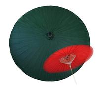 QYYZTQY 2M Vintage Garden Parasol,Handmade Handicraft Round Parasol,Detachable Outdoor Beach Umbrella,Sun/Rain Protection,for Patio Terrace,Many Colours (Dark Green)