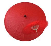 QYYZTQY 2M Vintage Garden Parasol,Handmade Handicraft Round Parasol,Detachable Outdoor Beach Umbrella,Sun/Rain Protection,for Patio Terrace,Many Colours (Red)