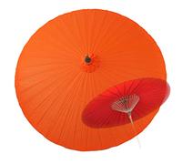 QYYZTQY 2M Vintage Garden Parasol,Handmade Handicraft Round Parasol,Detachable Outdoor Beach Umbrella,Sun/Rain Protection,for Patio Terrace,Many Colours (Orange)