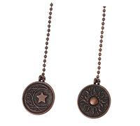 QYYZTQY 2pcs Fan Light Hanging Chain Ceiling Light Pull Chain Sun and Moon Pull Chain Chandelier Lamp Prism Pulls Blinds Chain Decor Hanging Light Pull Chains Zinc Alloy Red Ceiling Lamp