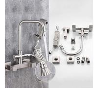 QYYZTQY 304 Stainless Steel, Hot and Cold Water Mixing Faucet, Wall Mount Kitchen faucets, Concealed, Large Seven-Tube Pull-out Spray, Sink Laundry Pool Faucet-Big Seven Tube sw