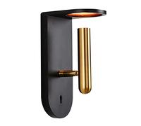 QYYZTQY 3W LED Wall Sconces Indoor, Black Wall Light with Flame Shadow 360° Rotating Adjustable Lighting Fixture for Living Room Bedroom Hallway Home Room Decor,Black,3000k (Color : Black, Siz