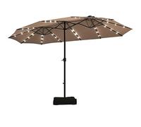 QYYZTQY 4.6M Solar 36 Double-Sided Outdoor Extra Large Crank Parasol, Protect You from Sun and Rain Patio Umbrella