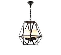 QYYZTQY 4 Lights Retro Pendant Light, Iron Frame Lamp Body + Glass Lampshade Hanging Lamps, E27 Candlestick Lighting Fixture, American Country Droplights for Dining Room, Kitchen Island