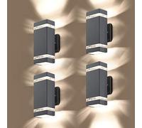 QYYZTQY 4 Pack LED Square Up and Down Lights Outdoor Wall Light,Body in Aluminum Waterproof Outdoor Wall Lamps,3000k 5W with Certificate ETL