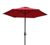 QYYZTQY 6.5Ft/2M Garden Patio Outdoor Table Parasol Umbrella with Crank, for Deck, Balcony, Porch, Backyard, Poolside, Wine Red