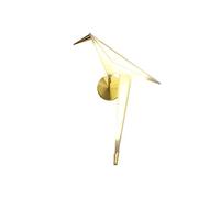 QYYZTQY 6W LED Wall Lamp Art Thousand Paper Crane Deco Wall Light Acrylic Lampshade and Iron Origami Light for Bedroom Living Room Bedside Lamps 3000K, Gold