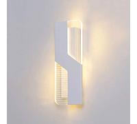 QYYZTQY 6W LED Wall Light, Indoor Tricolor Adjustable Decorative Wall Lamp, Geometric Wall Lights for Living Room TV Wall Bedroom Bedside - 3 Colors Temp [Energy Class A++] (Color : White)