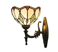 QYYZTQY 7.8Inch Wall Lamp Style Baroque Stained Glass Wall Lighting Fixtures for Living Room, Bedroom, Hotel, Corridor, Art Craft Gift