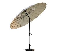 QYYZTQY 8.2ft Beige Parasol Patio Market Table Umbrella - 24 Ribs, Round Outdoor Umbrella with Push Button Tilt and Crank for Garden Deck