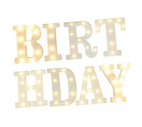 QYYZTQY 8pcs Birthday Letter Light Letters for Wall Decor Marquee Light up Letters Vintage Decor Happy Birthday Marquee Letter Lights Emblems Bedroom Decorations Led Plastic Modeling Light