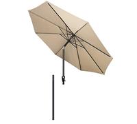 QYYZTQY 9 Ft Outdoor Market Table Umbrella Round Tilting with Crank Handle Parasol Sun Protection,8 Sturdy Ribs Without Base for Balcony,Dining Tables,Gardens,Patios (Khaki 270cm(106in))