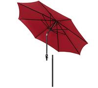 QYYZTQY 9 Ft Outdoor Market Table Umbrella Round Tilting with Crank Handle Parasol Sun Protection,8 Sturdy Ribs Without Base for Balcony,Dining Tables,Gardens,Patios (Red 270cm(106in))