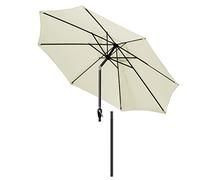 QYYZTQY 9 Ft Outdoor Market Table Umbrella Round Tilting with Crank Handle Parasol Sun Protection,8 Sturdy Ribs Without Base for Balcony,Dining Tables,Gardens,Patios (Cream 270cm(106in))