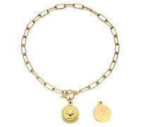 QYYZTQY 925 Sterling Silver Coin Toggle Necklace For Women, Vintage Sun Pendant Toggle Necklaces - Sun Star Coin Long Choker Chain, Punk Thick Chain Coin Pendant Necklace