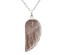QYYZTQY 925 Sterling Silver Colorful Stone Wing Necklace For Women, Wing Necklaces - Natural Crystal Wings Necklace Pendant, Necklaces For Women Birthday Valentine Gifts