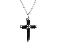 QYYZTQY 925 Sterling Silver Cross Urn Necklace For Women and Men, Double Cross Cremation Urn Necklaces That Hold Ashes of Loved Ones, Cross Necklace For Ashes, Urn Necklaces For Ashes For Men