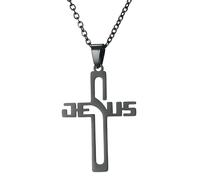 QYYZTQY 925 Sterling Silver Crucifix Necklace Men, Cross Necklace with Jesus On It - Hollow Crucifix Pendant For Men, Jesus Cross Necklace For Christmas Thanksgiving Gifts