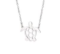 QYYZTQY 925 Sterling Silver Cute Sea Turtle Necklace For Women, Turtle Charm Choker - Minimalist Hawaiian Turtle Necklace, Animal Lover Turtle Pendant, Sea Turtle Necklace For Girls Summer