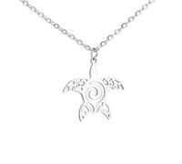 QYYZTQY 925 Sterling Silver Cute Sea Turtle Necklace For Women, Turtle Charm Choker - Minimalist Hawaiian Turtle Necklace, Animal Lover Turtle Pendant, Sea Turtle Necklace For Girls Summer