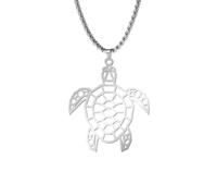 QYYZTQY 925 Sterling Silver Cute Sea Turtle Necklace For Women, Turtle Charm Choker - Minimalist Hawaiian Turtle Necklace, Animal Lover Turtle Pendant, Sea Turtle Necklace For Girls Summer