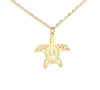 QYYZTQY 925 Sterling Silver Cute Sea Turtle Necklace For Women, Turtle Charm Choker - Minimalist Hawaiian Turtle Necklace, Animal Lover Turtle Pendant, Sea Turtle Necklace For Girls Summer