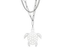 QYYZTQY 925 Sterling Silver Cute Sea Turtle Necklace For Women, Turtle Charm Choker - Minimalist Hawaiian Turtle Necklace, Animal Lover Turtle Pendant, Sea Turtle Necklace For Girls Summer