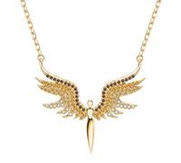 QYYZTQY 925 Sterling Silver Delicate Wing Necklace For Women, Shiny CZ Wing Necklaces - Wings Necklace Pendant, Necklaces For Women Birthday Valentine Gifts