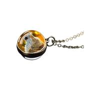 QYYZTQY 925 Sterling Silver Fox Necklace For Women and Men, Lovely Red Fox Necklace Cute Animal Double Side Glass Pendant, Fox Girl Gold Initial Necklace, Fox Jewelry For Women, Therian Jewelry