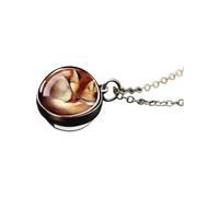 QYYZTQY 925 Sterling Silver Fox Necklace For Women and Men, Lovely Red Fox Necklace Cute Animal Double Side Glass Pendant, Fox Girl Gold Initial Necklace, Fox Jewelry For Women, Therian Jewelry