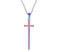 QYYZTQY 925 Sterling Silver Gothic Collar Sword Necklace For Men, Vintage Sword Pendant Katana Necklace - Shiny CZ Dagger Necklace For Women, Master Sword Necklace For Halloween Christmas