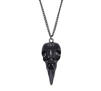 QYYZTQY 925 Sterling Silver Gothic Crow Necklace For Men Women, Zombie Horror Raven Necklace - Mythology Viking Skeleton Crow Head Pendant Jewelry For Halloween Christmas Gifts