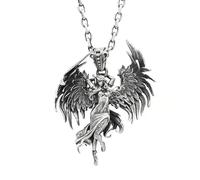 QYYZTQY 925 Sterling Silver Guardian Wings Crystal Pendant Archangel Saint Gabriel Paladin Necklace Men and Women Amulet Jewelry - Guardian Necklace, Necklace For Girls,