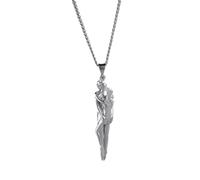 QYYZTQY 925 Sterling Silver Hug Necklace For Women and Men, Hug Couple Necklace Classic Embrace Little People Charm Couple Pendant Necklace Punk Lovers' Hug, Hugs and Kisses Necklace