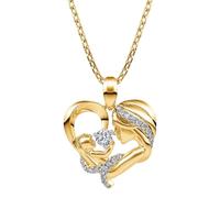 QYYZTQY 925 Sterling Silver Hug Necklace For Women and Men, Mom Hugging Kid Necklaces, Love Heart Charm Necklaces Mom & Child, Hugs and Kisses Necklace, Hugging Necklaces For Women