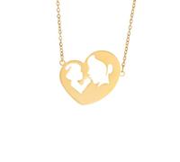 QYYZTQY 925 Sterling Silver Hug Necklace For Women and Men, Mom Hugging Kid Necklaces, Love Heart Charm Necklaces Mom & Child, Hugs and Kisses Necklace, Hugging Necklaces For Women