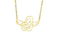 QYYZTQY 925 Sterling Silver Hug Necklace For Women and Men, Mom Hugging Kid Necklaces, Love Heart Charm Necklaces Mom & Child, Hugs and Kisses Necklace, Hugging Necklaces For Women