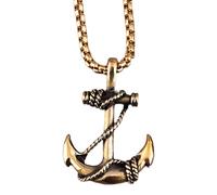 QYYZTQY 925 Sterling Silver Multiple Color Sea Anchor Necklace For Men, Punk Rock Hip Hop Anchor Charm Choker - Vintage Anchor Pendant, Nautical Jewelry For Women Birthday Halloween Christmas